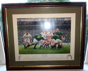 Spirit of England Rugby v South Africa Multi-Signed Limited Edition Framed Print - Picture 1 of 14