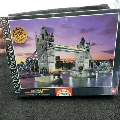 Educa Neon  TOWER BRIDGE London 1000 Piece Puzzle 68 x 48 cm NEW SEALED - Image 1 of 4