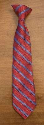 Corbata con clip para niño GEORGE roja azul marino a rayas Foto 1 de 2