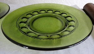 Daumenabdruck Kings Crown, Indiana Glas, grüner Salat/Wüstenteller, 8,25" - Bild 1 von 3