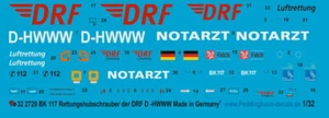 Peddinghaus-Decals 1/32 2729 BK 117 Hélicoptère de Sauvetage Le Drf Christoph - Photo 1 sur 1