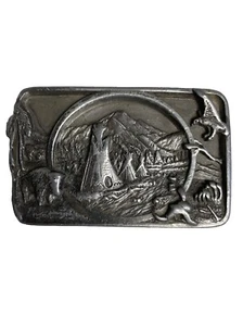 Hebilla de cinturón tributo espíritu vida indio americano gloria de colección 1983 Siskiyou - Imagen 1 de 11