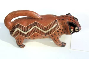 Old Vintage Mexican Aztec Style Pottery Animal Figure Mythical Jaguar Beaver - Picture 1 of 10