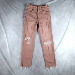 Pilcro Damen Jeans 25 x 27 Rot Vintage Straight Distressed Raw Hem - Bild 1 von 13