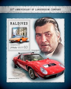 Feruccio Lamborghini Cars MNH Stamps 2018 Maldives S/S - Picture 1 of 1