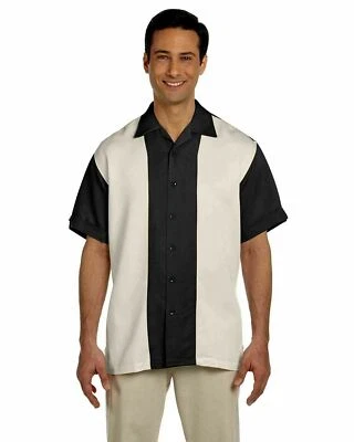 Camisa de Vestir Para Hombres Clásica Charlie Sheen Dos Tonos Retro Bowling Informal M-4XL NUEVA Foto 1 de 4