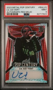 2023 LEAF POP CENTURY LIL UZI VERT RED MOJO AUTO AUTOGRAPH #1/2 PSA 9 RAPPER