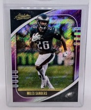 MILES SANDERS, 2020 Panini Absolute PURPLE RAIN 1/5 SSP - Eagles & Panthers RARE