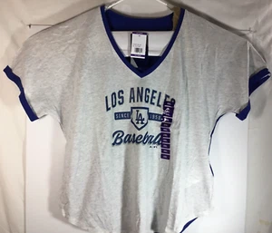 MAJESTIC Los Angeles Dodgers Baseball Since 1958 V-Neck Women's Size XXL T-Shirt - Picture 1 of 5