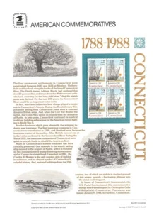 #300 22c Connecticut Statehood #2340 USPS pannello francobolli commemorativi - Foto 1 di 1