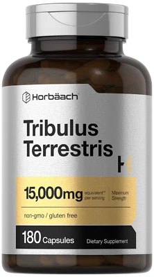 Tribulus Terrestris para Hombre 15.000mg | 180 Cápsulas | Sin Gluten | por Horbaach Foto 1 de 4