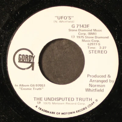 UNDISPUTED TRUTH: ufo's / mono GORDY 7" Single 45 RPM - Image 1 of 2