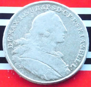 1 THALER 1757 BAVARIA MAXIMILIAN III. Madonna Patrona Silver German Coin RARE - Picture 1 of 9
