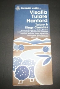 VISALIA TULARE HANDFORD & King Counties Compass Maps Paper Folded Map NEW - Picture 1 of 1