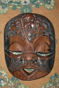 Hartes und schweres afrikanisches Ebenholz Maske handgeschnitztes Holz Kunstdekor Top - Bild 1 von 8