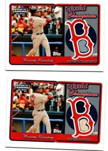 Manny Ramirez Red Sox 2005 Topps World Series Champ Game Used Bat & Jersey Cards - Picture 1 of 2