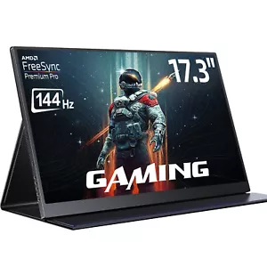 UPERFECT 17.3" 144Hz Portable Monitor 1080P USB C HDMI Second Screen LCD Display - Picture 1 of 10