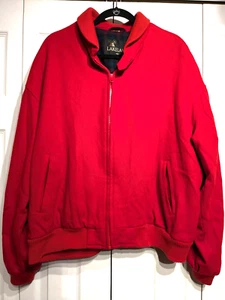 Vintage Lakeland Wool Bomber Jacket Full Zip Red Men Sz: 46 (XL/2XL) Plaid Lined - Picture 1 of 22