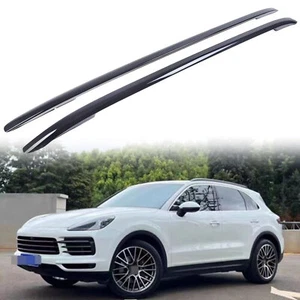Fits Porsche Cayenne 2018-2024 Aluminum Black Roof Rail Racks Side Rail Bars - Foto 1 di 16