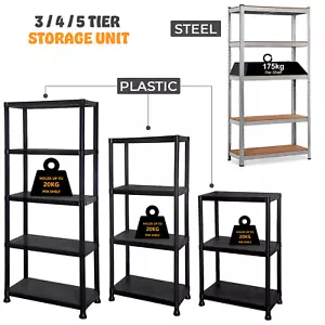 5 Tier Racking Shelf Heavy Duty Garage Shelving Storage Shelves Unit Organiser - Picture 1 of 26