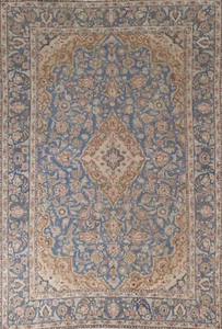 Vintage Over-Dyed Blue Tebriz Traditional Hand-knotted Room Size Area Rug 8x11 - Picture 1 of 19