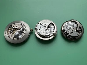 3 Genuine Movado Watch Mechanical Automatic Movement Lot Working For Parts - Picture 1 of 12