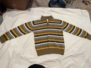 Gymboree Multicolored Striped Sweater w/ Quarter Zip, Size 7-8 - Picture 1 of 1