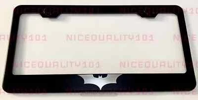 Batman Logo Engraved Etched Stainless Finished License Plate Frame - Image 1 of 4
