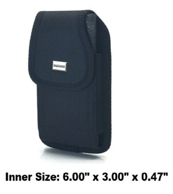 MEDIUM RUGGED CELL PHONE VERTICAL POUCH WITH METAL CLIP AND BELT LOOP HOLSTER - Image 1 of 3