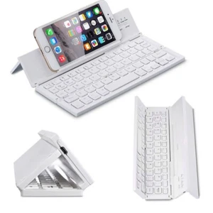 Portable Folding Wireless Bluetooth Keyboard for Tablet Laptops and Smartphones - Picture 1 of 19