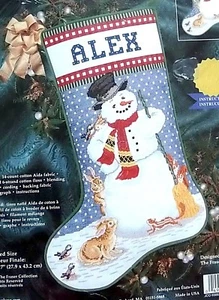 Janlynn Christmas Stocking SNOWMAN Cross Stitch Kit  17" 1998 - Bild 1 von 3