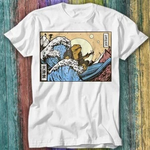 Maglietta giapponese Toad Frog che suona banjo chitarra The Great Wave Off Kanagawa 246 - Foto 1 di 2