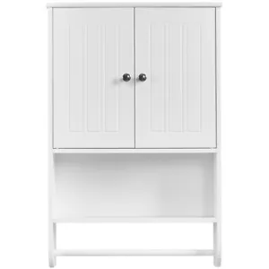 Badezimmerschrank Hängeschrank Wandschrank Küchenschrank Badregal mit Türen Weiß - Bild 1 von 12