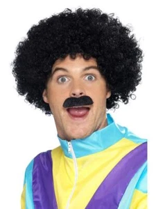 Adult Scouser Kit Wig & Tash 70s 80s 118 Stag Fancy Dress Party Accessory - Picture 1 of 1