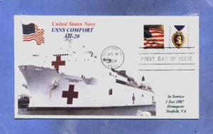 USS COMFORT T-AH-20 USN Desert Storm Hospital Ship ColorPhotoCachet First Day PM - Picture 1 of 1
