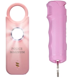 Police Magnum Personal Safety Alarm siren & Flip Top Pepper Spray Combo- Pink - Picture 1 of 8