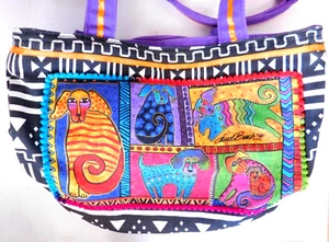 Laurel Burch Borsa Borsetta Multicolore Cani - Foto 1 di 3