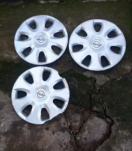 3 stud 15 original Opel corsa Meriva sapphire wheel cover cup cups wheels - Picture 1 of 7