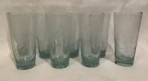 8 Libbey Spaghetti String Drizzle Tumbler Drink Glasses Atomic Pale Ice Blue - Picture 1 of 13