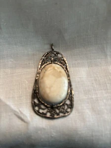 Vintage Handmade Sterling Howlite Pendent Studio One Of Kind - Picture 1 of 3