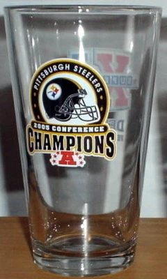 PITTSBURGH STEELERS SUPER BOWL XL 40 PINT VIDRIO AFC champs Foto 1 de 2