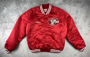 Vintage 80s Cincinnati Reds MLB Chalk Line Satin Bomber Jacket Sz Large L Women - Bild 1 von 14