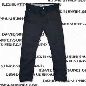 Y2K Grunge Lee Slim Straight Mens Jeans Size 36 x 34 Black RN 130273 Black Emo - Picture 1 of 8