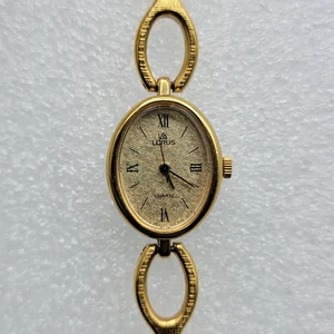 Reloj Lorus Mujer Vintage 18mm Esfera Ovalada Tono Dorado Banda 7", Funciona - Imagen 1 de 15