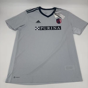 Camiseta Adidas Para Hombre XL Gris Rayas St. Louis City SC 2023 Temporada Inaugural MLS - Imagen 1 de 8