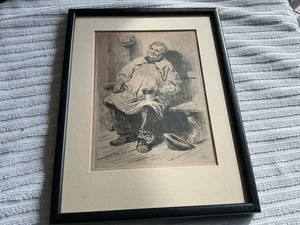 Wilfred Williams Ball 1853-1917 Jolly Drinking Man C1883 acquaforte incorniciata firmata - Foto 1 di 10