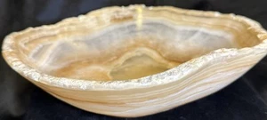 One of Kind Irregular Raw Edge Free Form Onyx Bowl - Picture 1 of 7