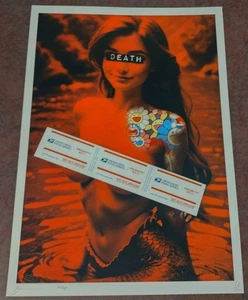 DEATH NYC ltd ed signed graffiti street art print 45x32cm Sexy Model - Picture 1 of 3
