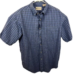 Northwest Territory kariertes Kurzarm Hemd Gr. Medium blau Leinen Baumwolle - Bild 1 von 4