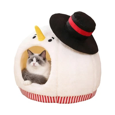 Cute Cat Bed Warm Pet Mat Super Soft House Cushion For Cats Dog Kitten Cave Pad - Image 1 of 4